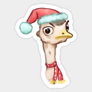 Cute Ostrich Drawing Sticker